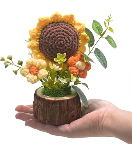 Amazon.com: Crochet Flowers, Handmade Knitted Lotus Leaf Pod, Fake